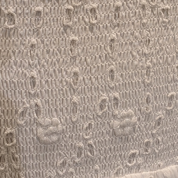 NWT LoveShackFancy XL Jayce 100% Indian Cotton Smocked Ajouré Design Mini Dress - Picture 8 of 16